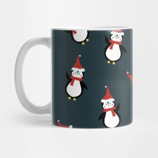 Seamless pattern with Christmas penguins Mug